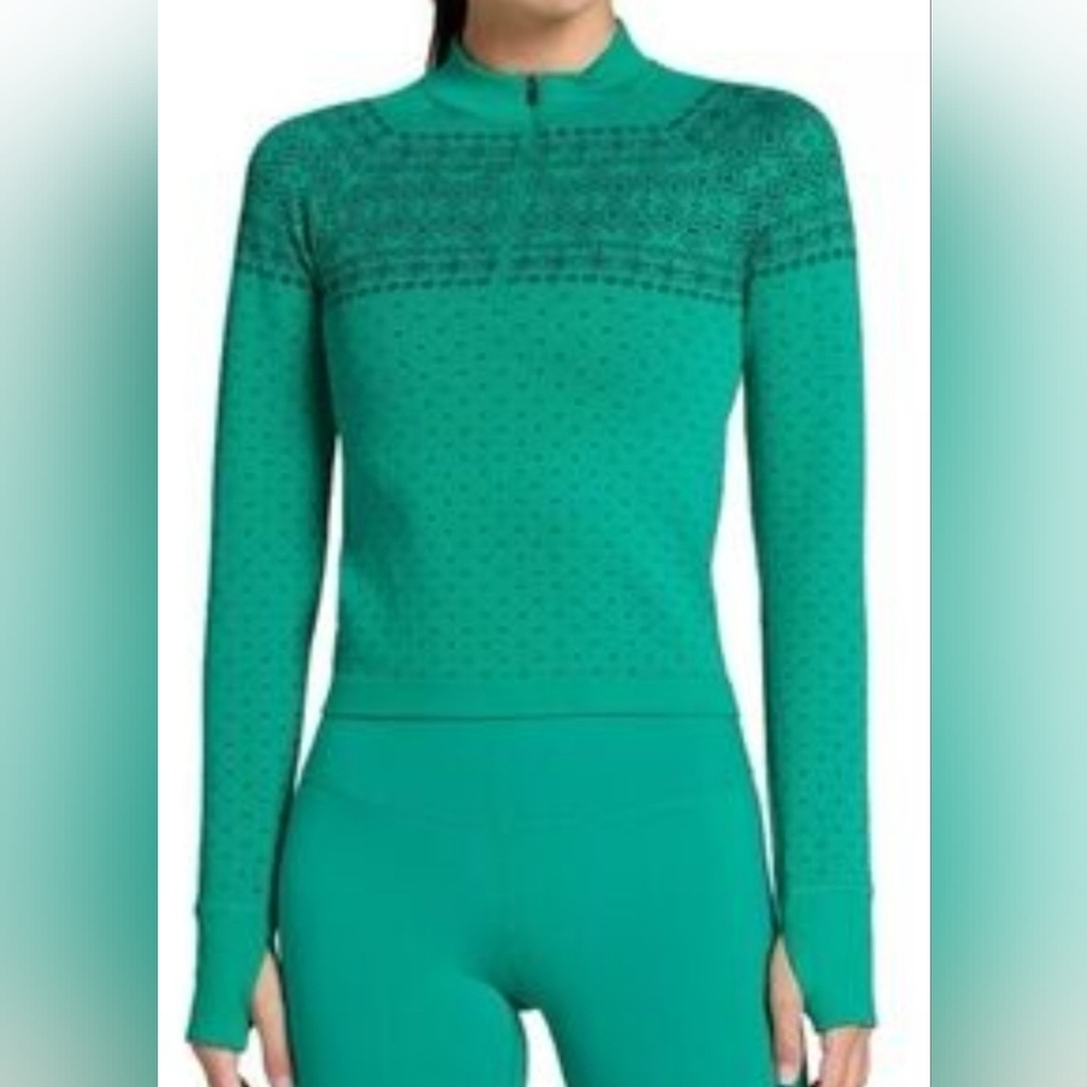 DSG Womens Size XS Momentum Seamless 1/4 Zip Melted Emerald Faire Island Top